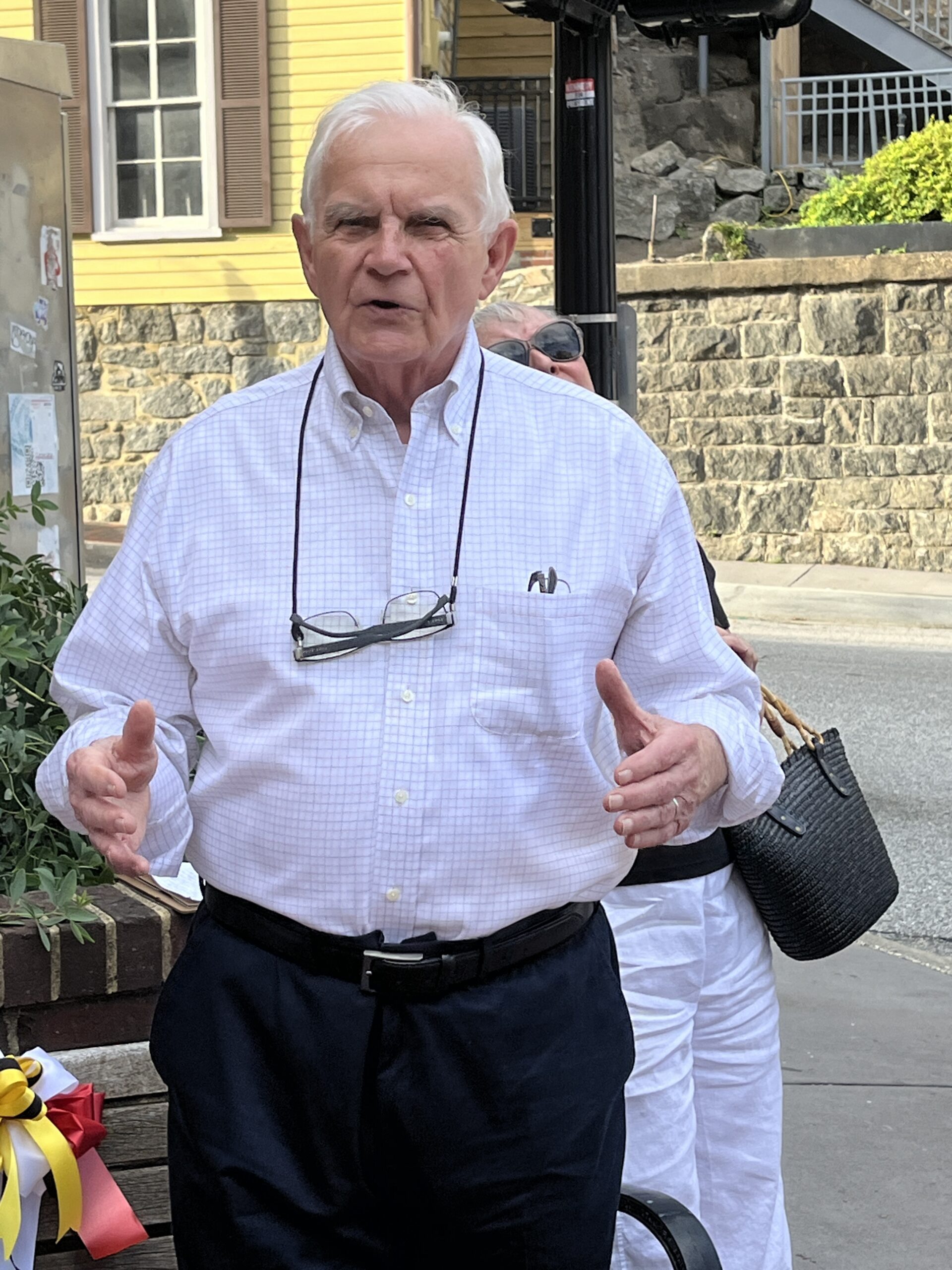 Fred Dorsey, a preservationist of the highest caliber, gives remarks on behalf of historians Joetta Cramm and Celia Holland. His guidance throughout the decades has kept a keen eye on our historical landmarks. We hope to continue the path you forged, Fred.