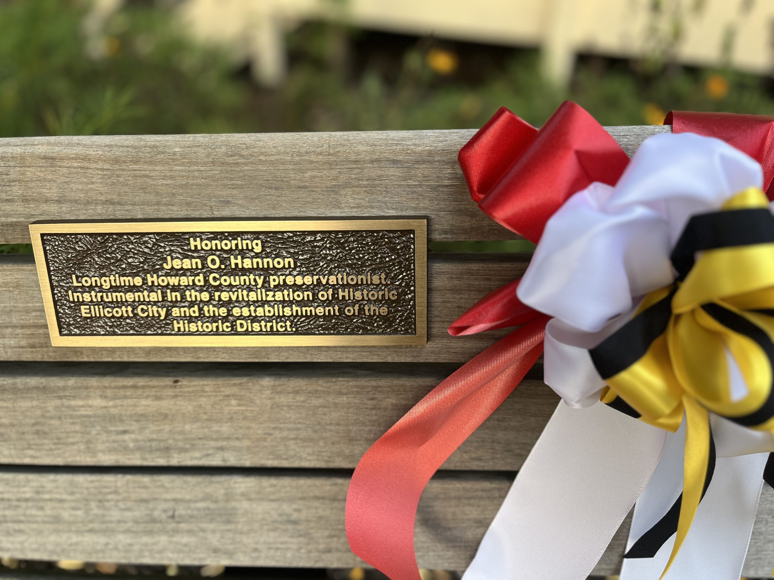 The spark, the catalyst, the essence of preservation, Jean O. Hannon. From the painting of buildings on Main Street, to creating the map of the Historic District, to adding Ellicott City to the National Historic Register. Designer of the original Howard County Flag. We salute you Jean!