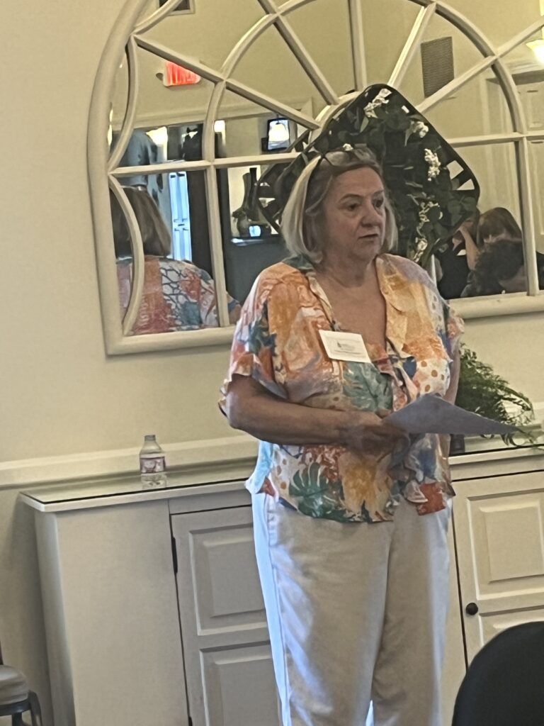 Annual Membership Meeting 5/5/2024. President Connie Siegel reporting on the year's activities.