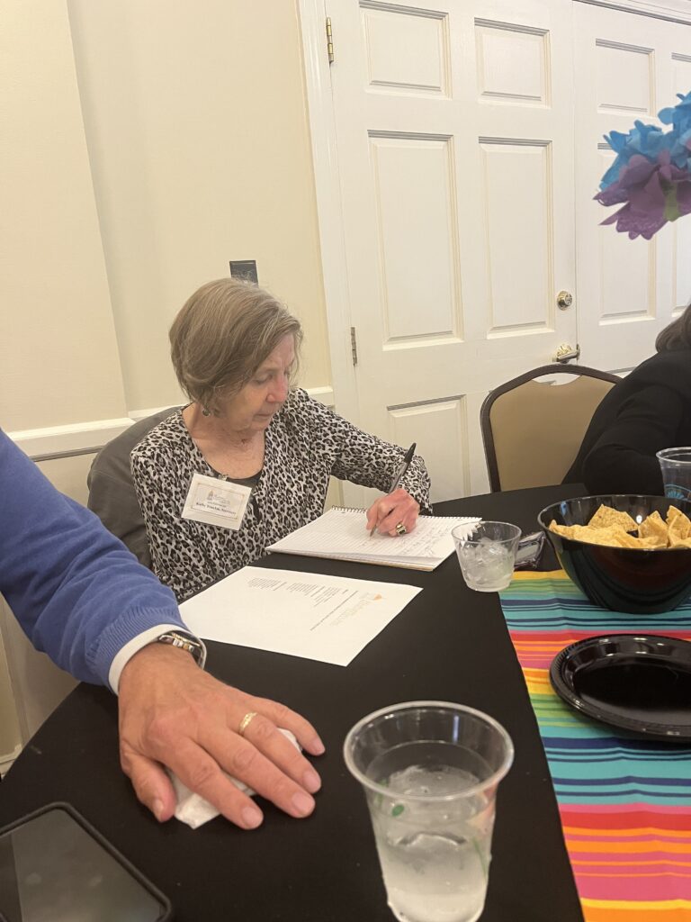 Annual Membership Meeting. 5/5/2024 Dorsey Search Village Center. Our hard at work Secretary, Kathy Younkin taking minutes.